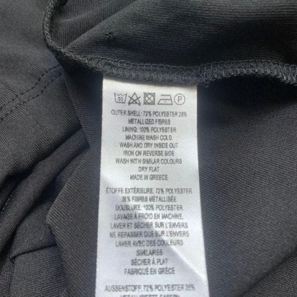 French Connection Marcelle Metallic V Neck Dress Charcoal Silver Size 6 NWT - Picture 12 of 14